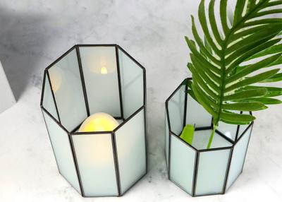 China Frosted octagonal dry flower decorative glass artifact vase lamp light cover storage box Yiwu wholesale for sale