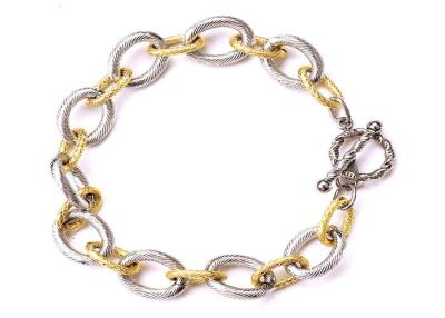 China concave-convex titanium steel bracelet plated 18K gold 0 shape buckle handmade chain unisex accessories for sale