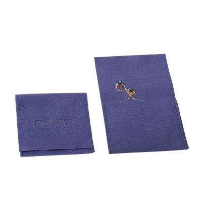 China Attractive Custom No Logo Baby Blue High Quality Light Purple Suede Mini Navy Mid Size Jewelry Pouches With Microfiber For Jewelry Bag for sale