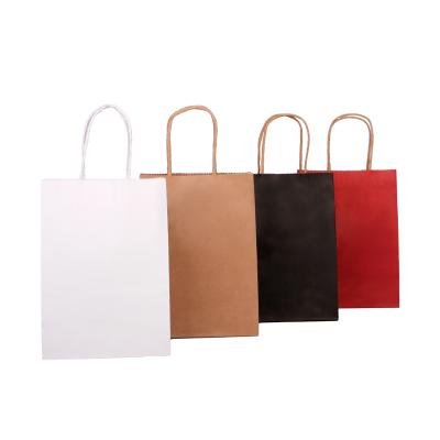 China Cheap Custom Small Size White Brown Jewelry Recycled Packaging Paper Packaging Paper Materials Gift Bags With Handle For Packing for sale