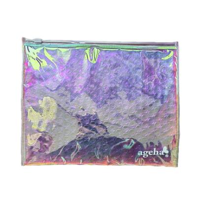 China Holographic Clear Plastic Colorful Glitter Paper Folders and Confetti Sprinkles Laser PVC Messenger File Envelope Pouch Cosmetic Bag for sale