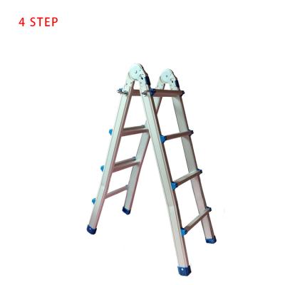 China Folding Ladders 4 STEP Combination Aluminum Universal Folding Hinge Valgus Foot Extension Ladder Small for sale