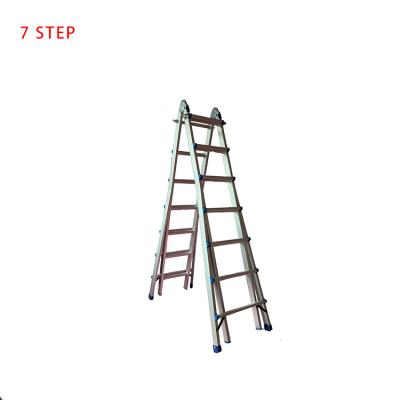 China Folding Ladders 7 STEP Aluminum Telescopic Ladder Combination Folding Ladders Household Ladders Store Traditional for sale