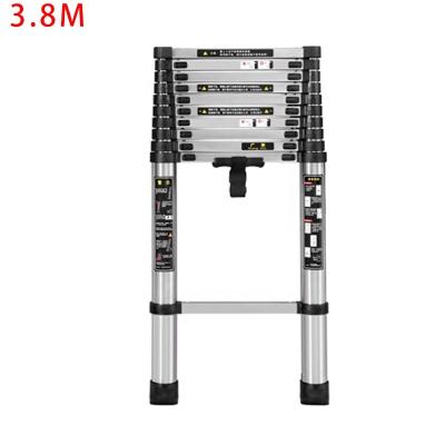 China Folding Ladders 3.8M Stainless Steel Telescopic Extension Stairs Household Ladder Retractable Folding Extension Ladder for sale