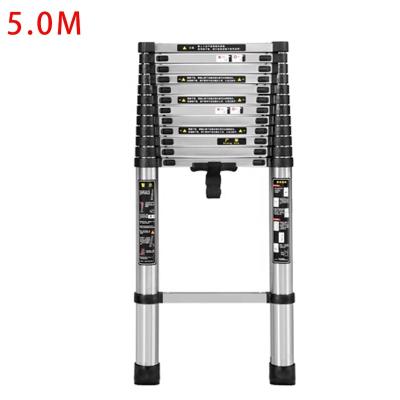 China Folding Ladders 5.0M Stainless Steel Telescopic Extension Ladder Retractable Folding Stairs Household for sale