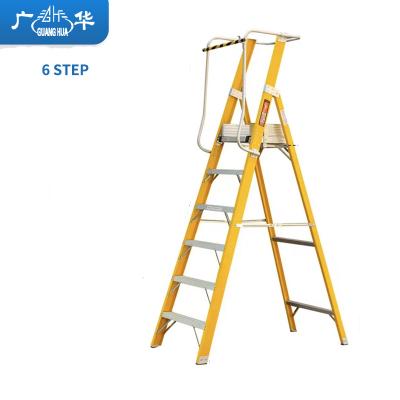 China Folding Ladders 6 STEP Fiberglass Ladder With Tool Tray for sale