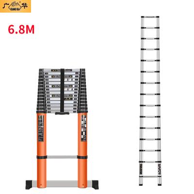 China Aluminum EN131 Premium Custom Folding Ladders 6.8M Telescopic Ladders for sale