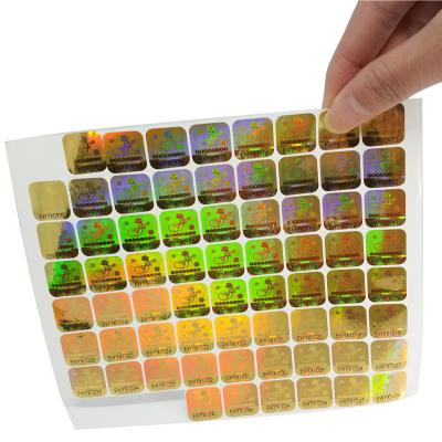 China Custom Tape Hologram Waterproof Wholesale Waterproof Adhesive Sticker Warranty Printing for sale