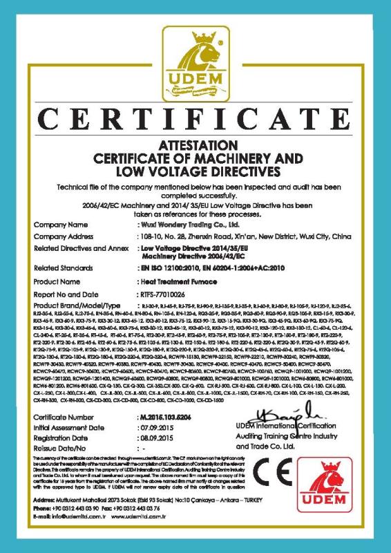 CE - Wuxi Wondery Industry Equipment Co., Ltd