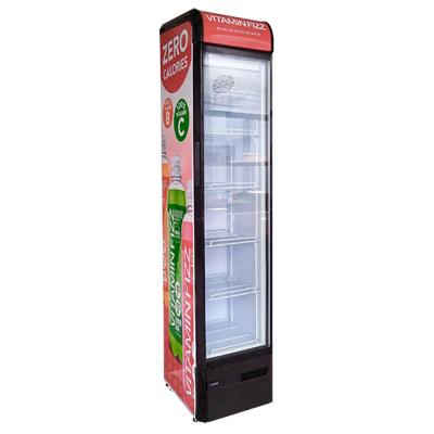 China Wholesale Price 105L Slim Single-temperature Commercial Upright Display Cooler Glass Door Beverage Refrigerator for sale