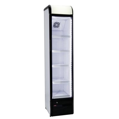 China High Quality 105L/145L/150L/298L Supermarket Upright Slim Showcase Refrigerators Single-temperature Display Cold Drinks Fridge for sale