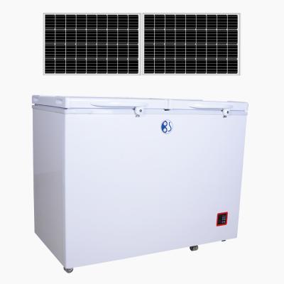 China DC 12V24V or AC 220V Single-temp Open Cold Chest Freezer Solar Ice Cream Top Home Fridge for sale