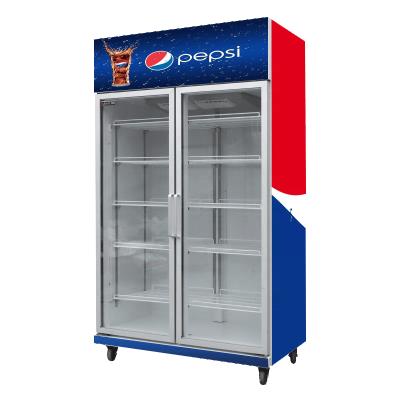 China Single-Temperature Commercial Vertical Glass Door Display Fridge / Supermarket Beer Freezer for sale