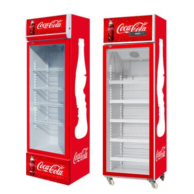 China Single-Temperature Display Commercial Refrigerator Single Door Glass Beer Fridge Beverage Cooler and Fridge for sale