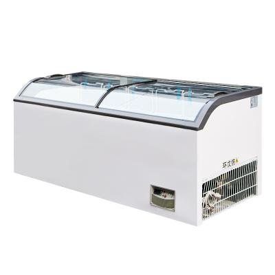 China Hotel Refrigerators Compression Deep Freezers Glass Door Chest Freezers for sale