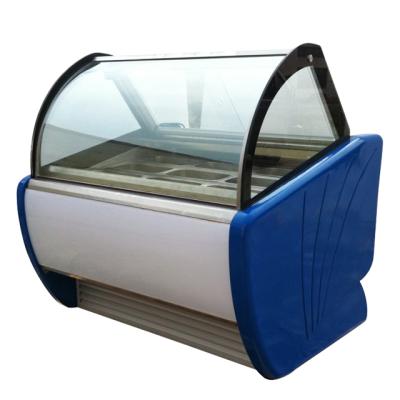 China Commercial Single-temperature Ice Cream Fridge Freezer Gelato Display Showcase Ice Cream Display Fridge for sale