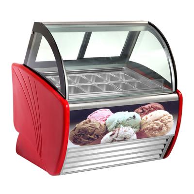 China Commercial Glass Door Refrigerator Ice Cream Freezer Store Single-temperature Bakery Ice Cream Portable Freezer for sale