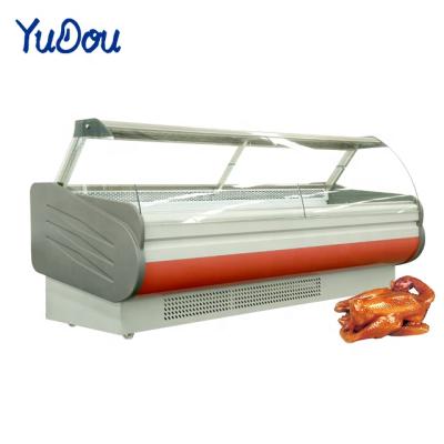 China Single-temperature Meat Display Refrigerator Meat Freezer Showcase Supermarket Display Freezer Hanging Glass for sale