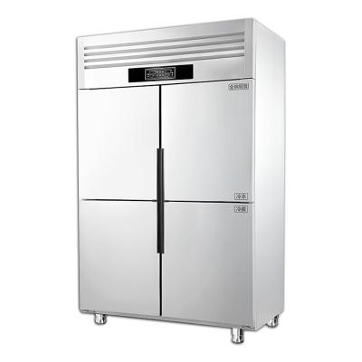 China Double-temperature 1/2/3/4/6 Kitchen Stainless Steel Doors Restaurant Commercial Refrigerator Freezer for sale