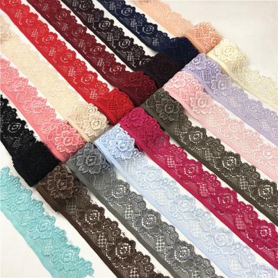 China Manufacturer Supply 3.3Cm Stretch Lace Garment Hollow Elastic Underwear Decoration Elastic Lace for sale