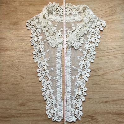 China Other Factory Direct Sales Lace Up Fabric Cotton Mesh Embroidery Collar Finished Shirt Pure Water Soluble Lace Collar for sale