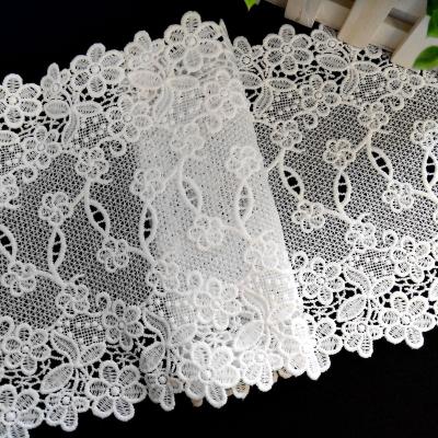 China Other French Bilateral Garment Accessories 18CM Milk Silk Embroidery Lace Fabric for sale