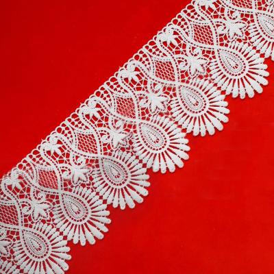 China Other Manufacturers Supply Hollowed-out Milk Silk Lace Trim Water Soluble Embroidery Lace Trim for sale