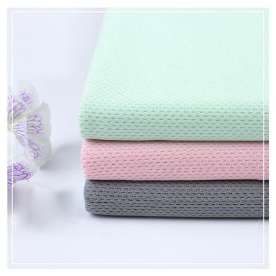 China Mesh Fabric Knitted Breathable Bird eye fabric sunscreen shirt sportswear elastic viable polyester fabric for sale