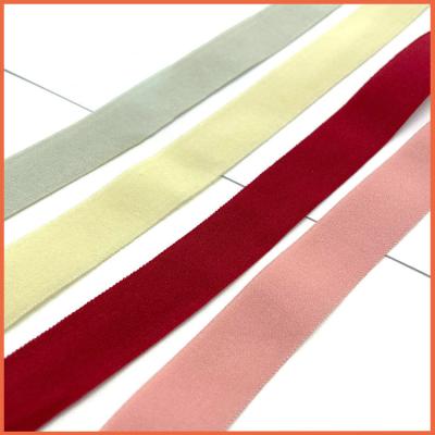 China Brands Logo 1.5cm Custom Flat Edge Elastic Band Soft Wide Elastic Bands Knitted Woven Elastic Band for sale