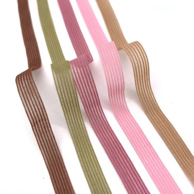 China 6mm Nylon Elastic Band Wholesale Colored Spandex Webbing Transparent Flat Garment Accessories For Cuff Elastic Band for sale