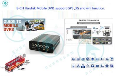 China Wireless Networks GPS SD Card Mobile DVR 4 Video Support PTZ Remote Control for sale