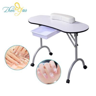 China Portable Nail Manicure Beauty Salon Furniture Commercial Folding Manicure Nail Table for sale