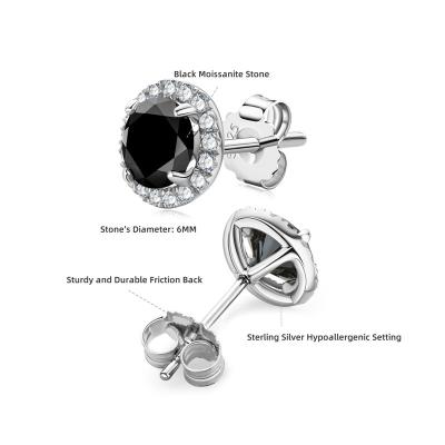 China Popular Fashionable 0.8 Carat Moissanite Silver Stud Earrings Women Moissanite Exquisite 0.8 Carat Silver Stud Earrings for sale