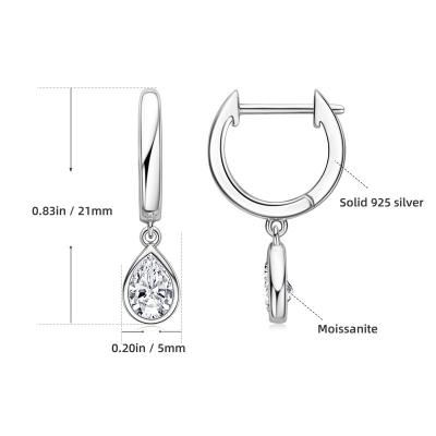 China FASHIONABLE new silver moissanite stud earrings 0.5Carat silver moissanite stud earrings for sale