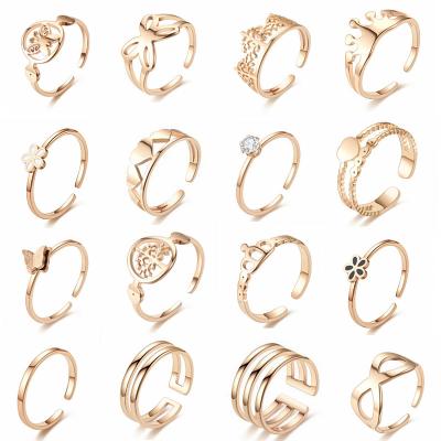 China FASHIONABLE Adjustable Titanium Steel Ring Stainless Steel Couples Ring Ornament for sale