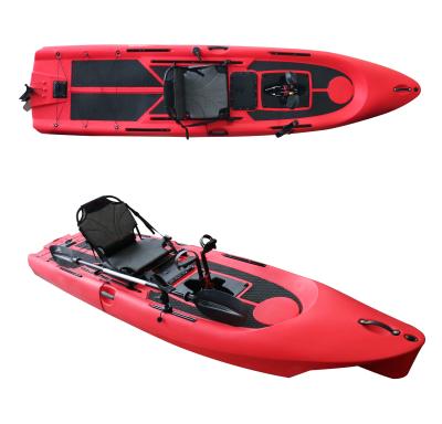 China Fishing Fun Leisure Kayak Factory Lldpe or Custom HDPE Sit On Top Pedal Foot Fishing Single Kayak for sale