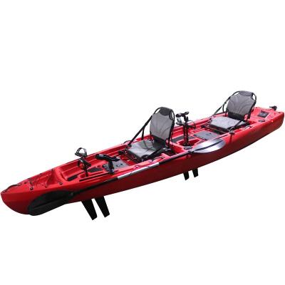 China Cheap Double Pedal Kayak Vicking Fin Double Pedal Seat Pedal Driver Kayak Plastic Sea Fishing Canoe Sit On Top Kayak for sale