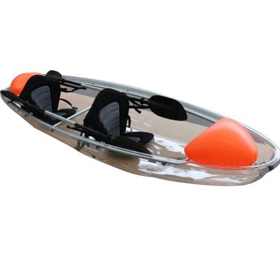 China PC A Sit On Top Clear Fishing Canoe 2 Person Ocean Clear Bottom Double Kayak for sale