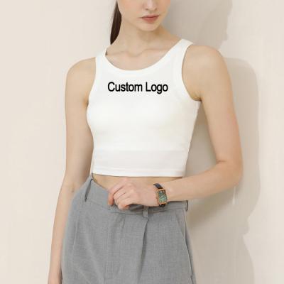 China 2022 2023 Wholesale Custom White Sexy Tank Tops Breathable Casual Fiber Crop Femme Women Ladies Girls Viscose Summer Mujer for sale