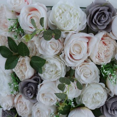 China High Quality Silk Rose Silk Flowers Wall For Wedding Party Whole Sale Artificial Flower Wall Stage A043 for sale