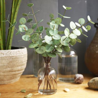 China R068 Artificial Plants Real Touch Eucalyptus Silk Stems Decorative Artificial Eucalyptus Leaves for sale