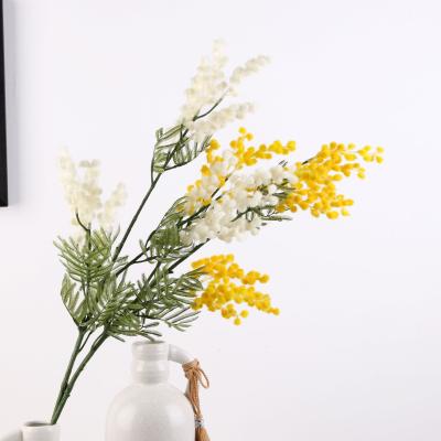 China Real Touch Flower Home Decor Artificial Flower Bouquet R110 Velvet White Yellow Velvet Flowers for sale