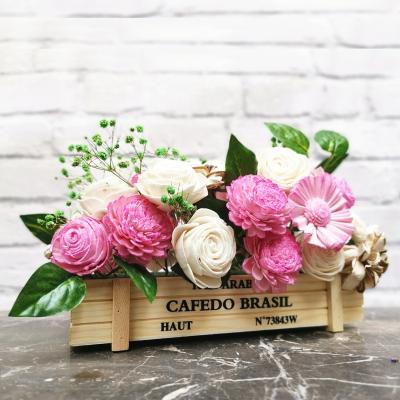 Κίνα Touch M130 Boho Wedding Ivory Handmade Dried Peony Rose Sola Flower Sola Wood Flower in Natural Home Decor Classic Flower Arrangement Bouquet προς πώληση