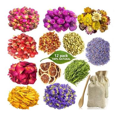 China Fine M135 Mix Lavender Jasmine Rose Calendula Natural Dried Tea Flower Herbs Kit Dry Flower Tea For Bath Resin Soap Candle Making for sale