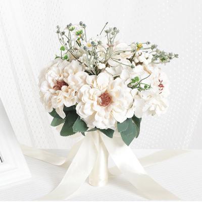 China R173 Wedding flower bouquet silk hand tied artificial flower bouquet wedding centerpieces bouquet flower for sale