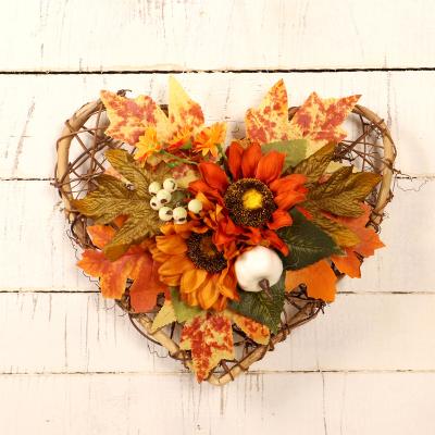 China R151 Autumn Fall Wreaths Front Door Silk Wreaths For All Seasons Artificial Wreath for sale