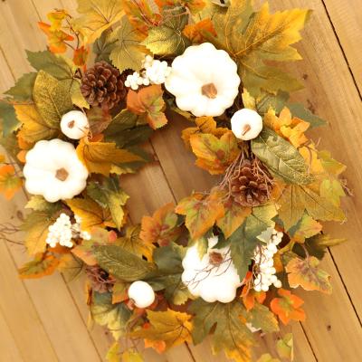 China Outdoor Christmas Garland Artificial Wreath Xmas Silk Ornaments Door Decoration R153 for sale