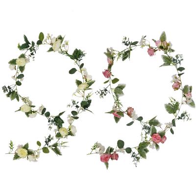 China R263 Faux Peony Flower Garland Artificial Decorative Peony Vine Silk Wedding Decoration Flowers Vine for sale