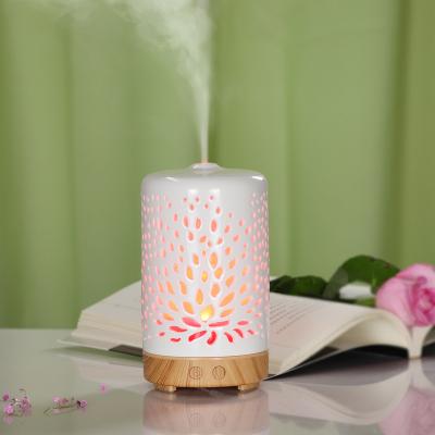 China 7 Color LED Lights Ceramic Air Diffuser Essential Oil 100ml Aroma Diffuser Humidifier Ceramic Purifier Spa for sale