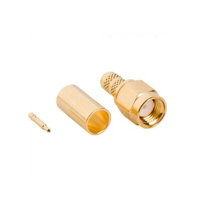 China RF 6GHz 18GHz 26GHz RF Connector 50Ohm 75Ohm Crimp SMA Male Connector For RG58 RG141 LMR195 LMR200 for sale